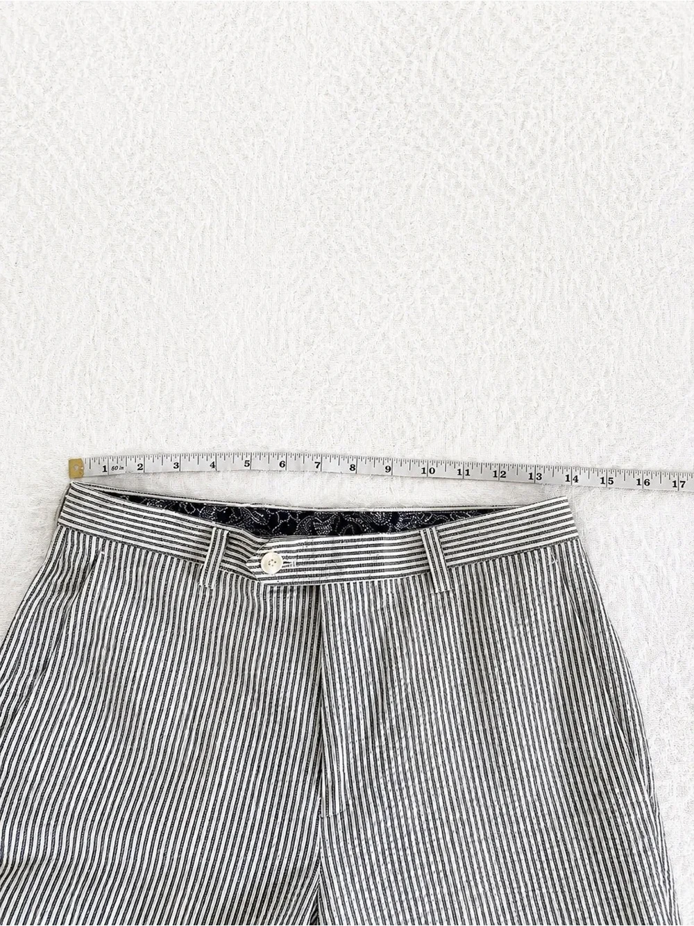 Lauren Ralph Lauren Seersucker Pants 16R Boys Ivory Blue Stripe Cotton Preppy
